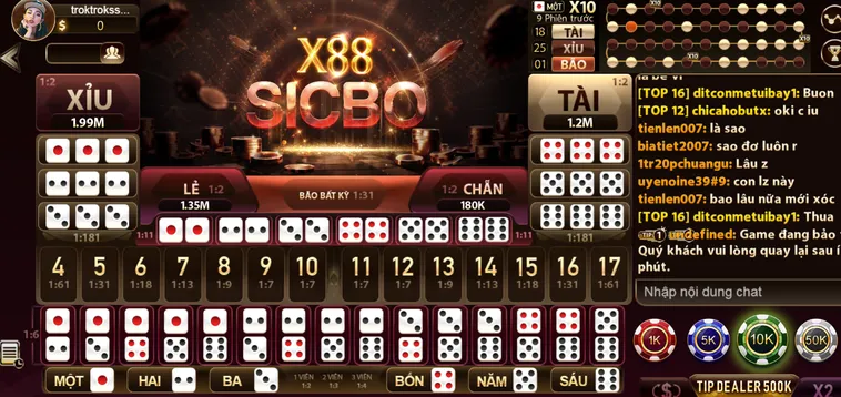 Sicbo X88 Tại Gem88 Vũ Đài Xúc Xắc Siêu Cấp Bùng Nổ Hệ Số Nhân Thưởng Khủng
